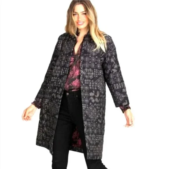 Johnny Was Workshop Ruth Quilted Kimono Jacket Coat Black XL - Picture 1 of 16